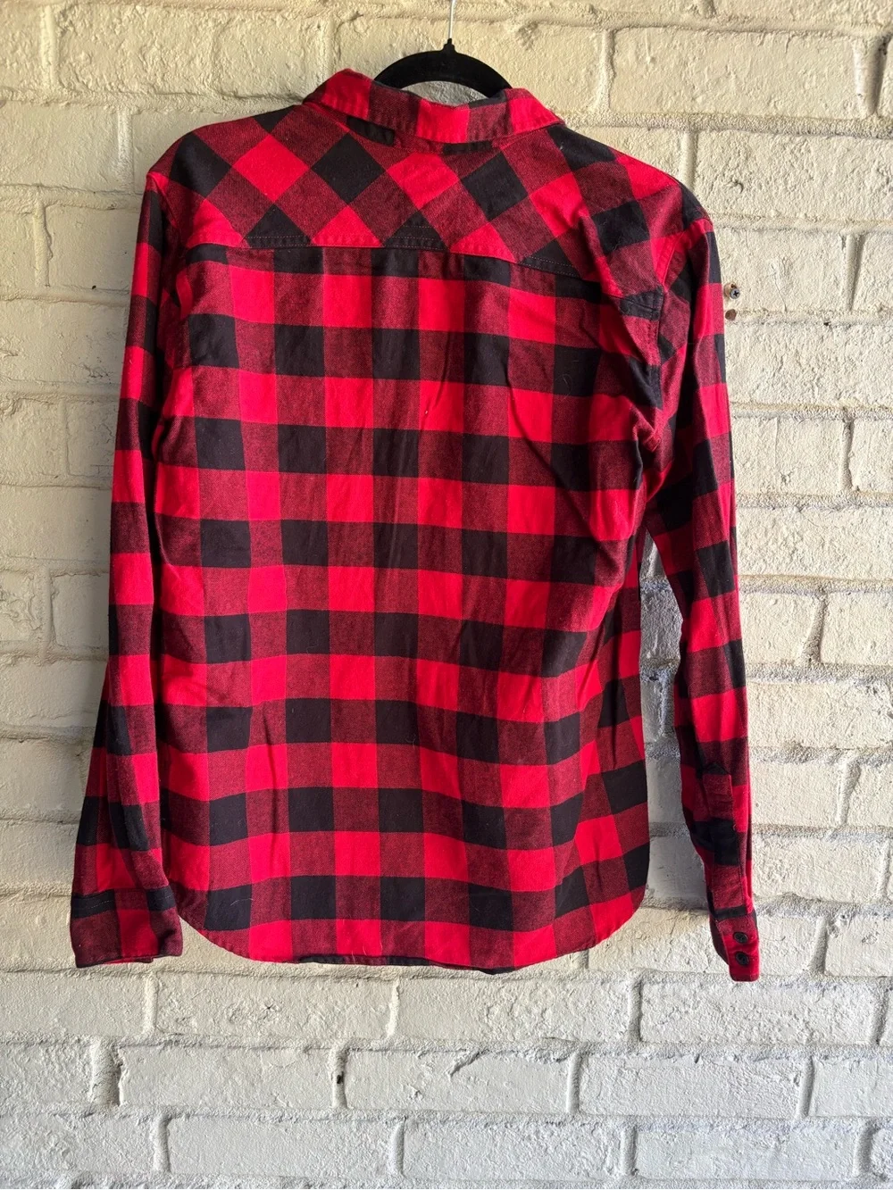Levi's Red and Black Buffalo Plaid  Shirt Sz S front pockets preloved Cotton